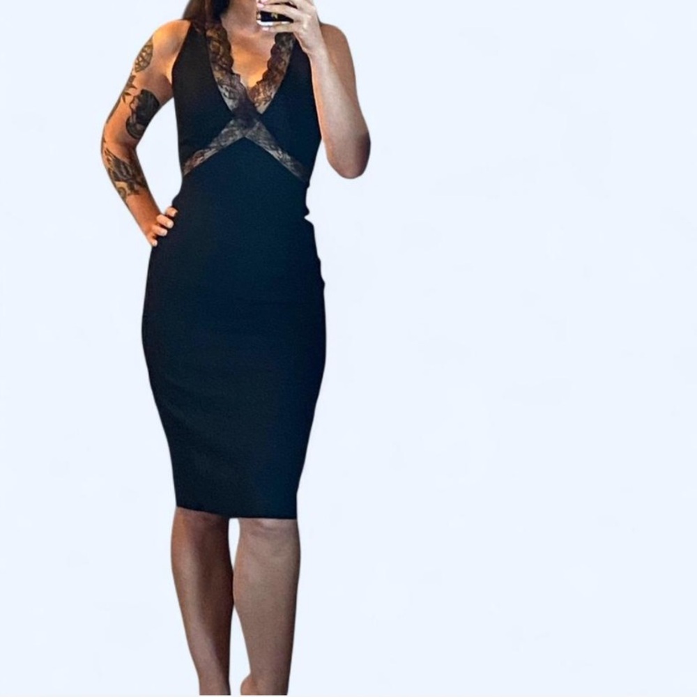 Roberto Cavalli Bodycon Lace Insert Dress